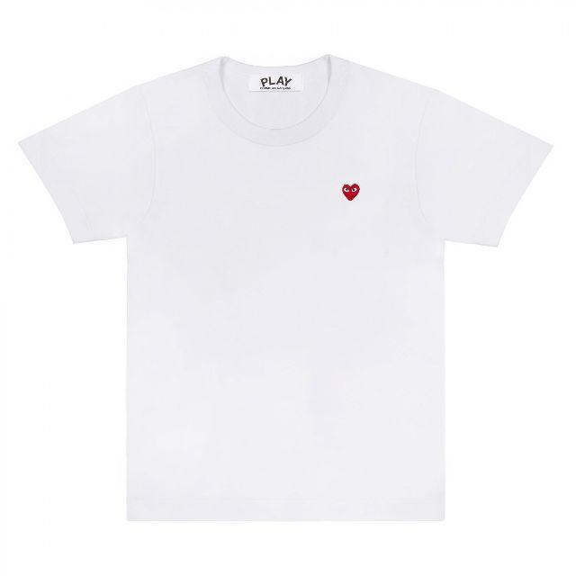 COMME des GARCONS(コムデギャルソン)のPLAYコムデギャルソン メンズ 赤スモールハートT WHITE/XL メンズのトップス(Tシャツ/カットソー(半袖/袖なし))の商品写真