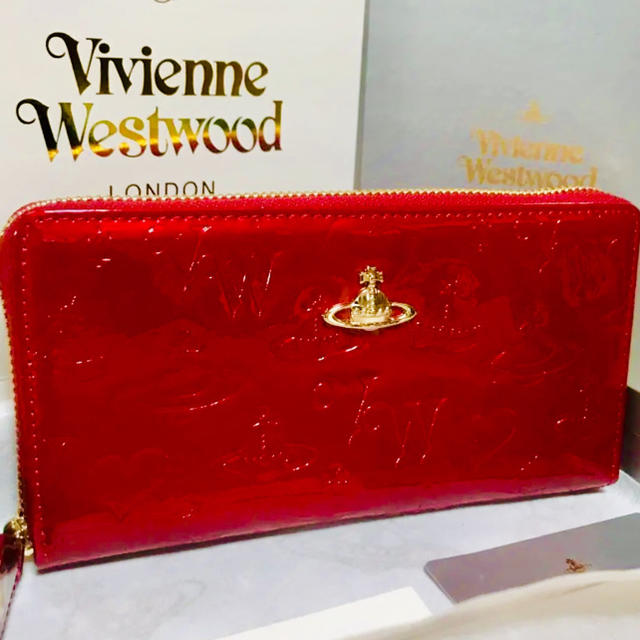 レディースVivienne Westwood エナメル 財布 長財布 赤 レッド