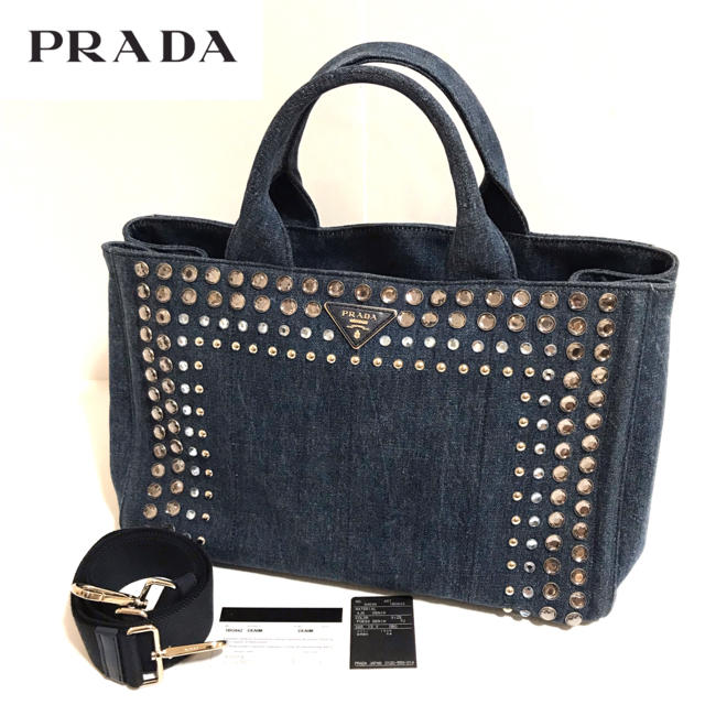 【正規品】超美品✨PRADA/カナパ /2way/ビジュー/プラダ