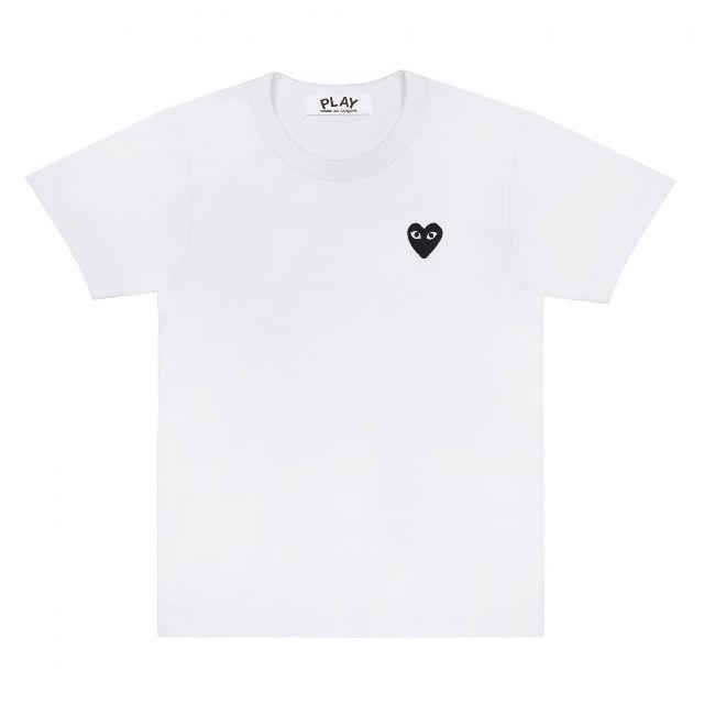 COMME des GARCONS - PLAYコムデギャルソン メンズ 黒ハートT WHITE/M ...