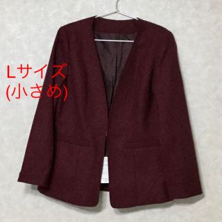 ベルーナ(Belluna)のベルーナ  ウール入りノーカラージャケット☆Lサイズ(小さめ)☆新品タグ付(ノーカラージャケット)