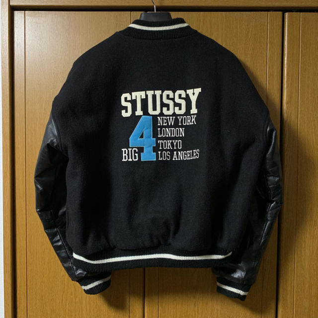 STUSSY(ステューシー)のSTUSSY BIG4 90s  袖レザー ツアースタジャン メンズのジャケット/アウター(スタジャン)の商品写真