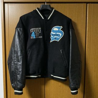 ステューシー(STUSSY)のSTUSSY BIG4 90s  袖レザー ツアースタジャン(スタジャン)