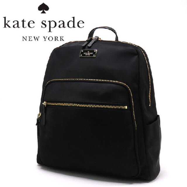 kate spade new york(ケイトスペードニューヨーク)のかなり美品【ケイトスペード 】大きめリュックサック　黒 レディースのバッグ(リュック/バックパック)の商品写真