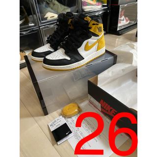 ナイキ(NIKE)のNIKE  jordan1 ジョーダン　イエローオークル　26 yellow(スニーカー)