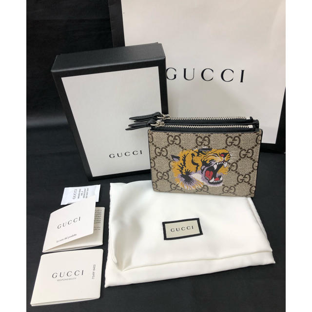 新品未使用 GUCCI 二つ折り財布 GGスプリーム タイガープリント 虎 | フリマアプリ ラクマ