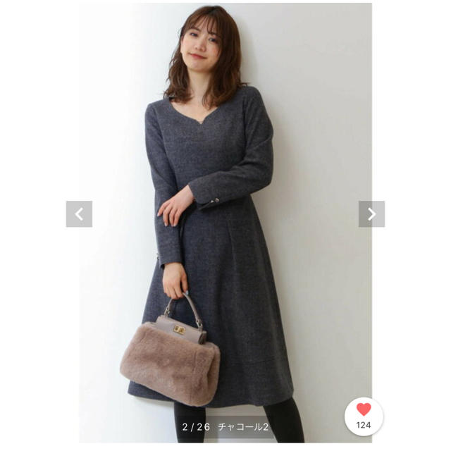 PROPORTION BODY DRESSING(プロポーションボディドレッシング)の新品未使用☆プロポ　フルッフィーブークレーメタルバーフレアワンピース レディースのワンピース(ひざ丈ワンピース)の商品写真