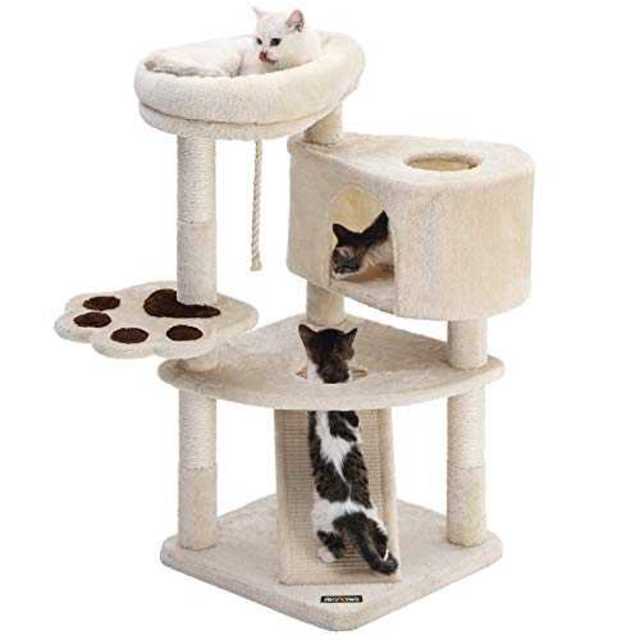 ベージュFEANDREA キャットタワー スロープ付き 登り降りしやすい 爪とぎ その他のペット用品(猫)の商品写真