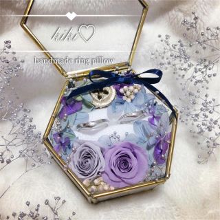 【SOLD OUT】＊Antique Blue＊ リングピロー ガラスケース(リングピロー)