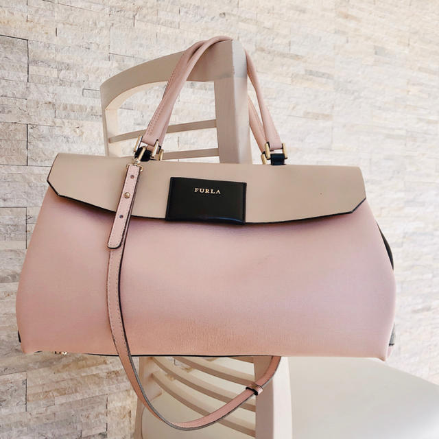 ☆美品☆ FURLA フルラ 2WAYハンドショルダーバッグ レザー ピンク