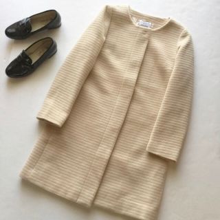 スピックアンドスパン(Spick & Span)の美品 即完売♡Spick and Span*アンゴラウールノーカラーコート(ロングコート)