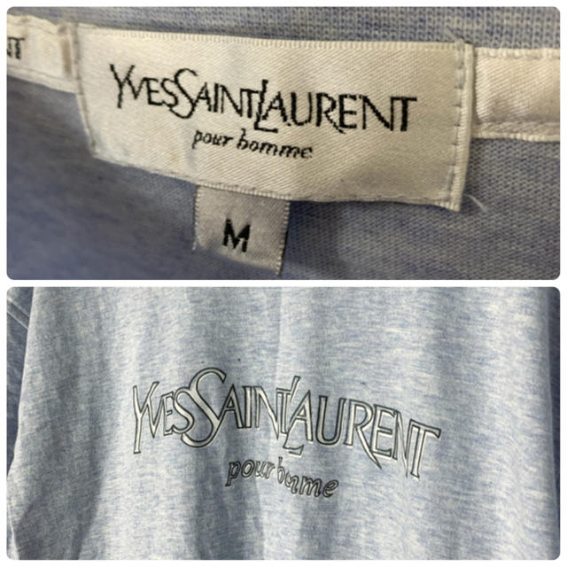 Yves Saint Laurent Beaute(イヴサンローランボーテ)の【激レア】美品 イブサンローラン ロゴTシャツ ライトブルー M メンズのトップス(Tシャツ/カットソー(半袖/袖なし))の商品写真