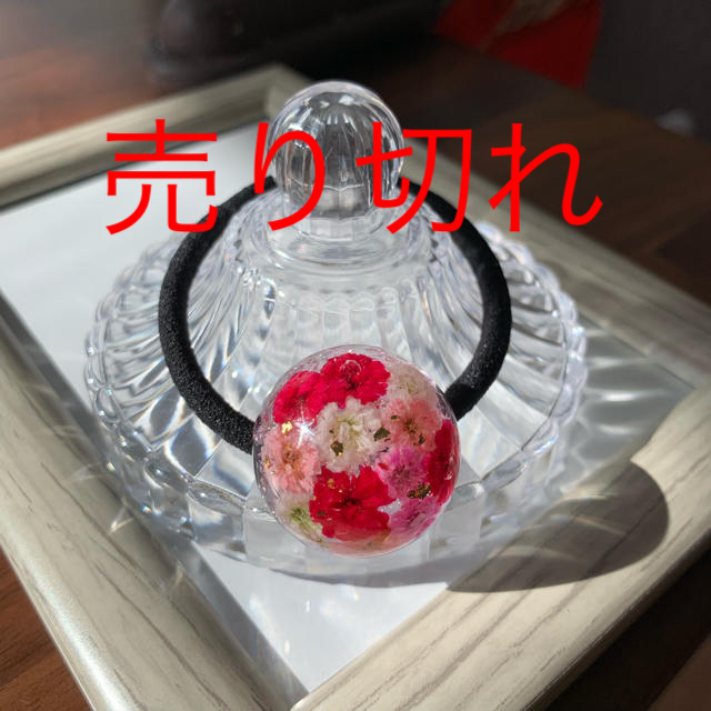NO.1 かすみ草ヘアゴム 半球(ピンク)