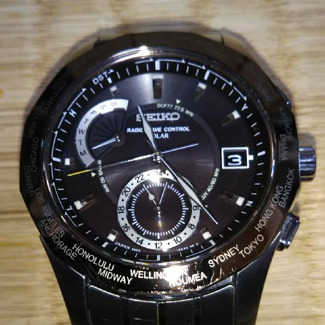 【送料無料/新品】 - SEIKO 【セール】セイコーブライツ ソーラー電波 ワールドタイム チタン SAGA005 腕時計(アナログ)