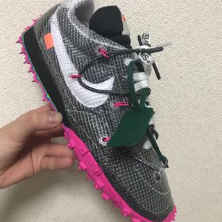 ナイキ(NIKE)のナイキ×オフホワイト ワッフルレーサー　ブラック(スニーカー)