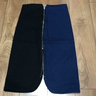 オズモーシス(OSMOSIS)のオズモーシスバイカラータイトスカートファスナー紺黒(ロングスカート)