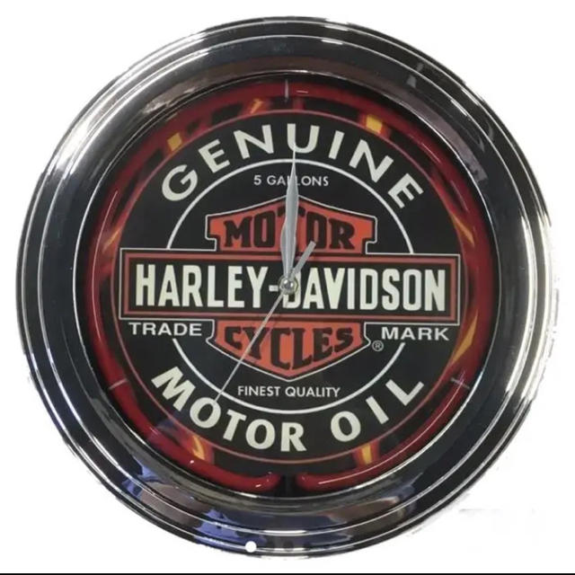 Harley Davidson(ハーレーダビッドソン)の激レア！ハーレーダビットソン　ネオン壁掛け時計 インテリア/住まい/日用品のインテリア小物(掛時計/柱時計)の商品写真