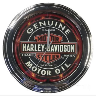 ハーレーダビッドソン(Harley Davidson)の激レア！ハーレーダビットソン　ネオン壁掛け時計(掛時計/柱時計)