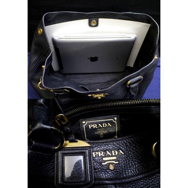 ◆PRADA プラダ A4対応 ビジネス可 2way レザー トート バッグ 黒