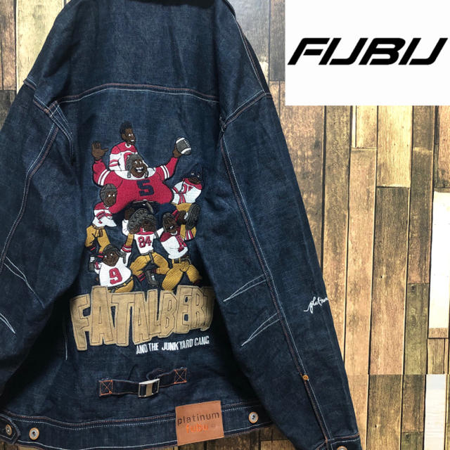 PLATINUM FUBU(プラティナムフブ)の※激レア　プラティナムフブ　ビッグ刺繍　90s デニムジャケット メンズのジャケット/アウター(Gジャン/デニムジャケット)の商品写真