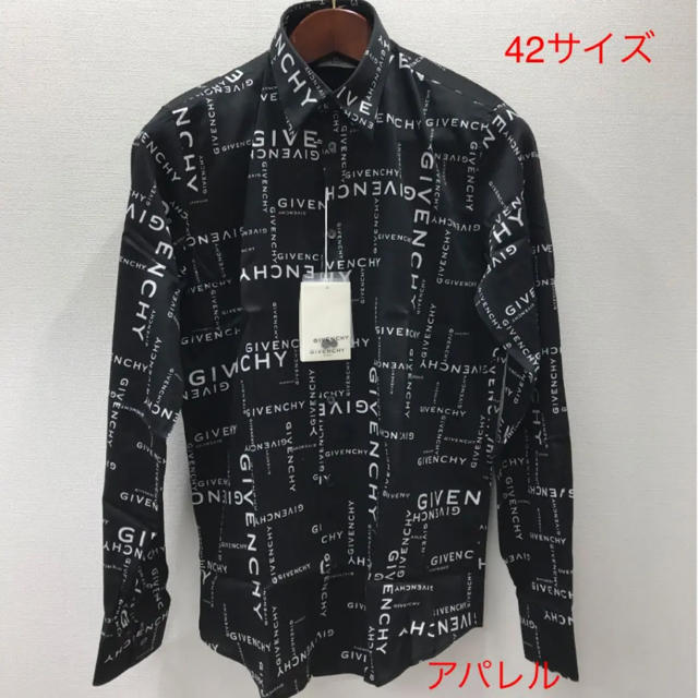 新品19AW GIVENCHY オールオーバーロゴ 総柄 シャツ 42(XL)