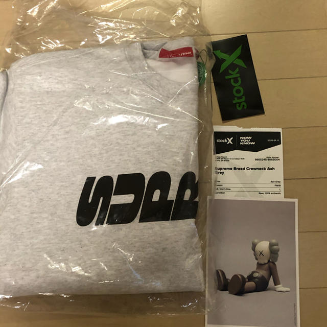 値下げ　Supreme Breed Crewneck Ash Grey Lサイズ