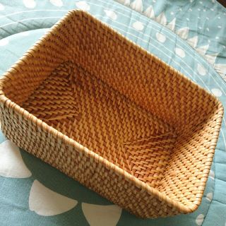 MUJI (無印良品) - 無印良品 重なるラタン長方形ボックス・フタ MUJI (無印良品) - 無印良品 重なるラタン長方形ボックス・フタ