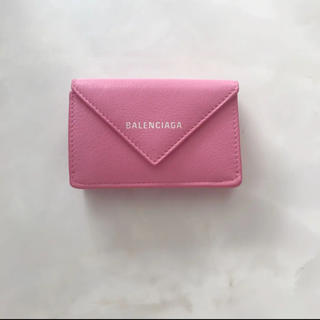 バレンシアガ(Balenciaga)の今日だけ値下げ☆バレンシアガ　ペーパーミニウォレット　ピンク　三つ折り財布(財布)