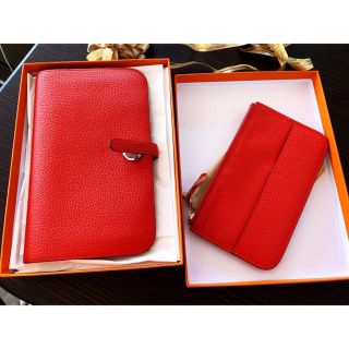 エルメス(Hermes)のエルメス ドゴン 長財布 GM オレンジ(財布)