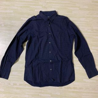 ビームス(BEAMS)の【古着】BEAMS シャツ 長袖 Lサイズ ネイビー メンズ(シャツ)