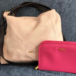 フルラ(Furla)のFURLA レザー バッグ 2way ポーチ 2点セット(ショルダーバッグ)