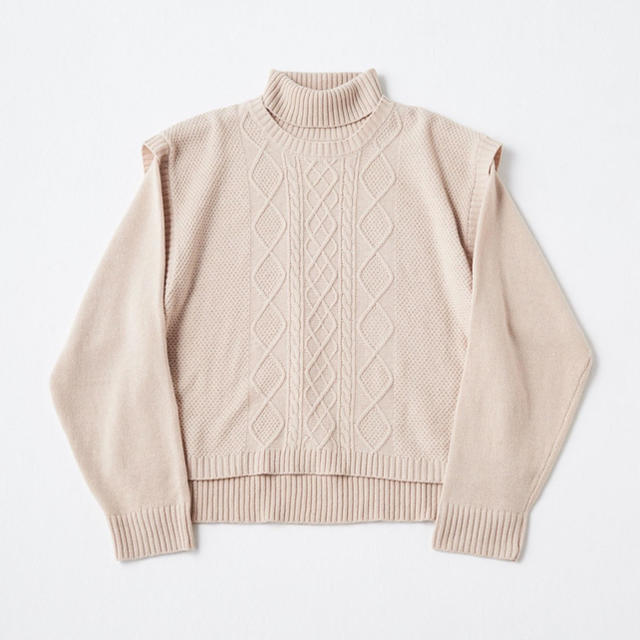 SUNSEA(サンシー)の3way Layered Turtleneck Knit (Beige) メンズのトップス(ニット/セーター)の商品写真