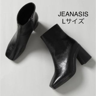 ジーナシス(JEANASIS)の【新品】JEANASIS スクエアトゥヒールブーツ ブラック Lサイズ(ブーツ)