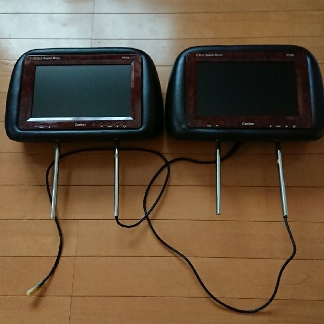 ヘッドレストモニター 9.2インチ 黒 ブラック モケット左右２個セット茶木目 WVGA液晶 価格比較