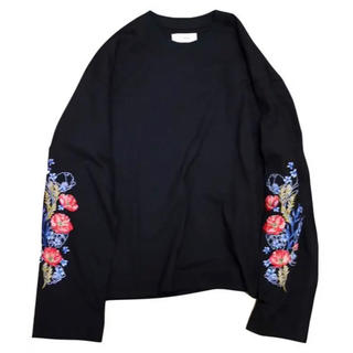 ジエダ(Jieda)のJieDa FLOWER EMBROIDERY L/S BLACK サイズ1(Tシャツ/カットソー(七分/長袖))
