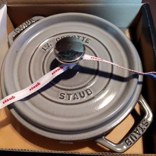 ストウブ(STAUB)のストウブ　ココット　18cm　ラウンド　グレー　国内正規品(鍋/フライパン)