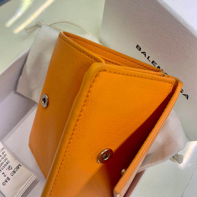 【正規品】バレンシアガ　三つ折り財布　 ペーパー ミニウォレット　旧ロゴオレンジ