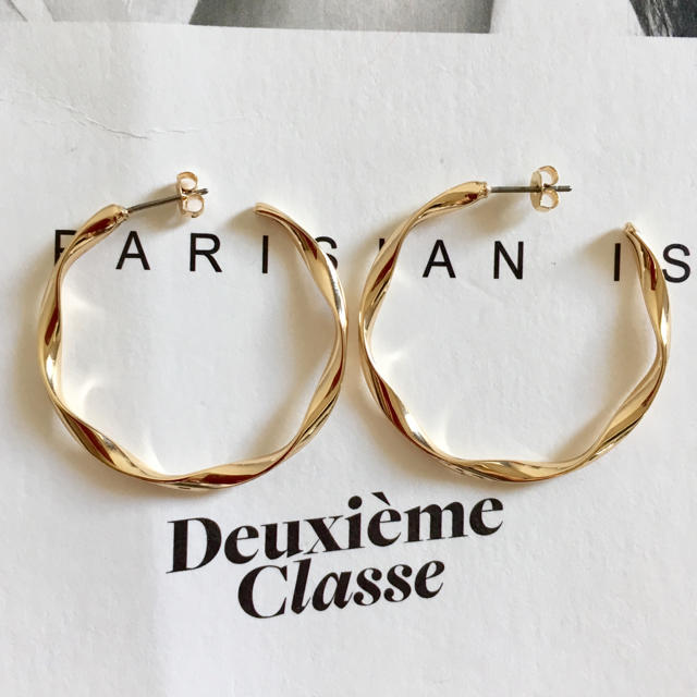 ★新品 DEUXIEME CLASSE ドゥーズィエムクラス ひねりフープピアス