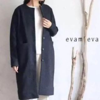 エヴァムエヴァ(evam eva)の最終値下げ　evam eva プレスウールコート 2015 チャコールグレー(ロングコート)