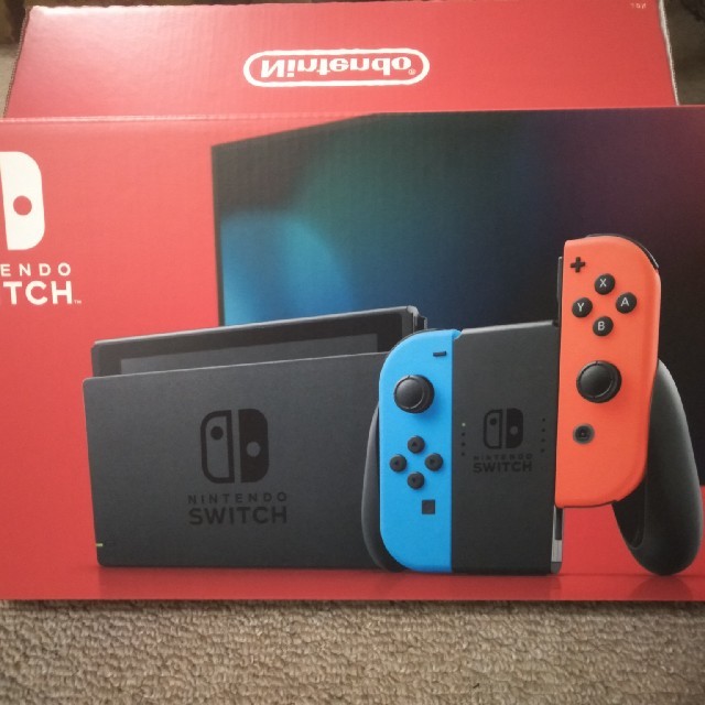 即配 新品未開封 NINTENDO SWITCH 本体 ネオン 専用保護フィルム