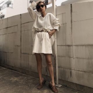 LITTLE LINEN OVER HALF PANTS アメリヴィンテージ