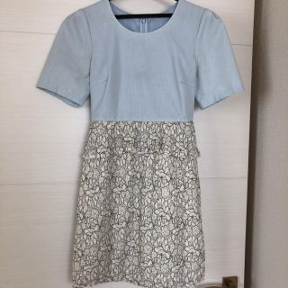 ジルスチュアート(JILLSTUART)のJILLSTUART 切り替えワンピース 水色(ミニワンピース)