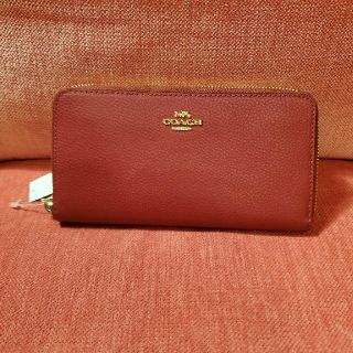 コーチ(COACH)のCOACH 長財布レザー ラウンドファスナー レッド(財布)