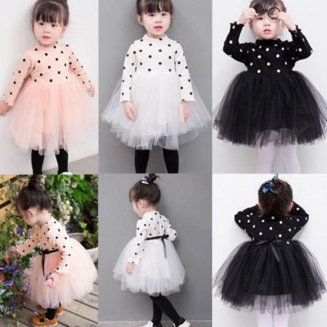 新品♡90cm♡ドッリボン×チュールドレス♡ 白 キッズ/ベビー/マタニティのキッズ服女の子用(90cm~)(ドレス/フォーマル)の商品写真