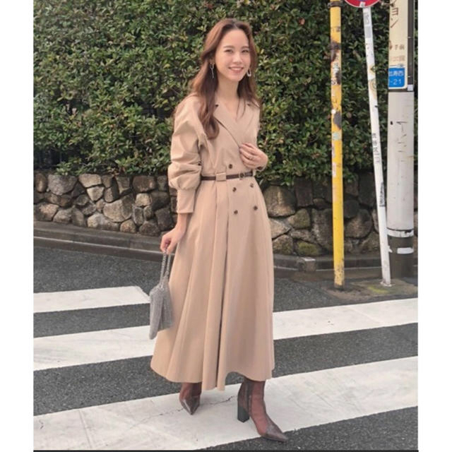 AMERI  新品★LONG COAT LIKE BELT DRESS ★