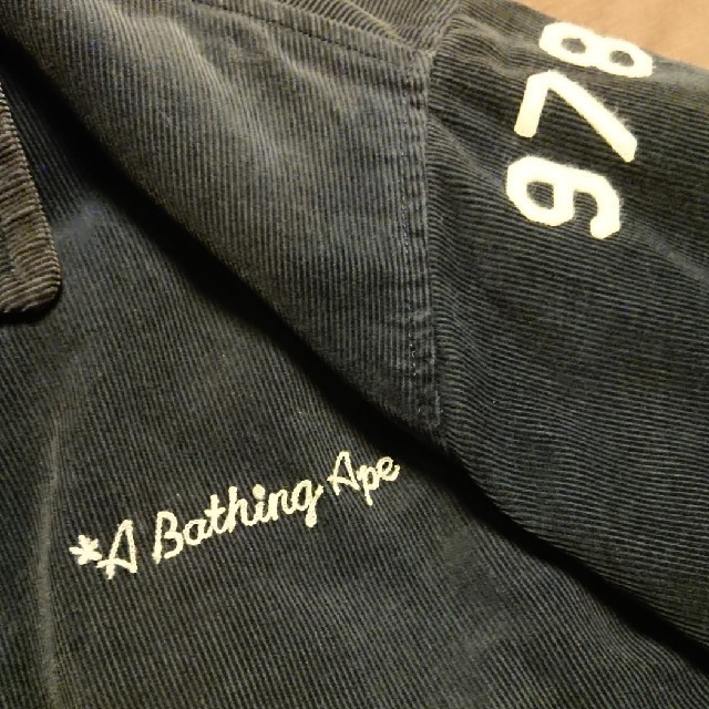 A BATHING APE(アベイシングエイプ)の希少 90s 初期 APE コーデュロイ スタジャンエイプ ジェネラル 猿 紺  メンズのジャケット/アウター(スタジャン)の商品写真