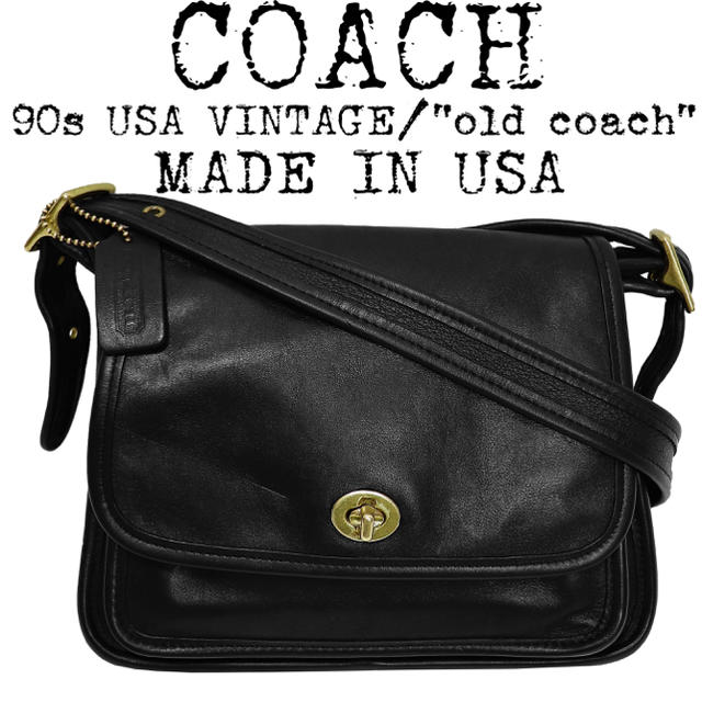 美品★COACH★オールドコーチ★80s★レザー ショルダーバッグ★黒★USA製