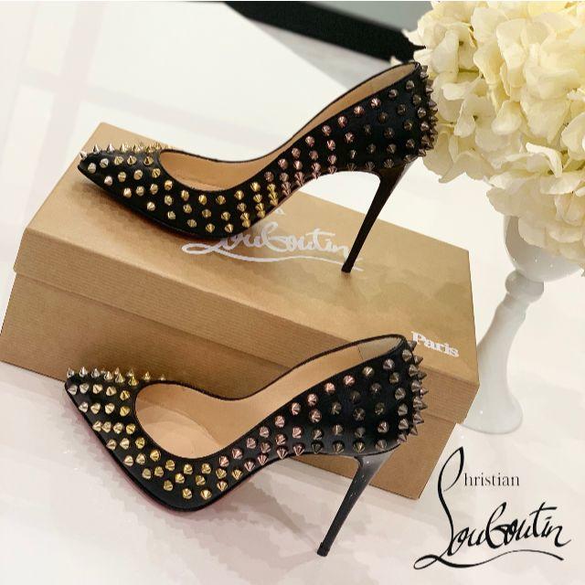 海外限定】 - Louboutin Christian 1290 黒 パンプス スパイク