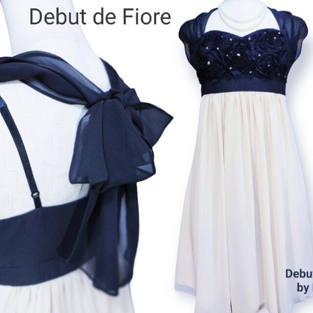 Debut de Fiore(デビュードフィオレ)のDebut de Fiore パール装飾 オーガンジー ドレス ワンピース レディースのワンピース(ミニワンピース)の商品写真