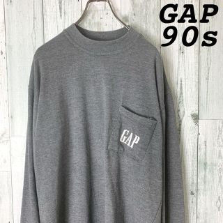 ギャップ(GAP)の【激レア】 90s オールド ギャップ ロゴ刺しゅう ポケットロンティー(Tシャツ/カットソー(七分/長袖))